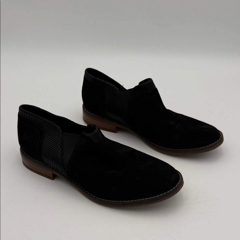 Clarks Black Women's Loafers ankle boots women 9M leather suede casual office